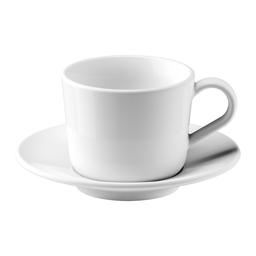VÄRDERA coffee cup and saucer, white, 20 cl (7 oz) - IKEA
