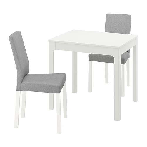 INGATORP / BERGMUND table and 4 chairs, black/Kvillsfors dark blue