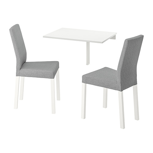 NORBERG wall-mounted drop-leaf table, white, 74x60 cm | IKEA Indonesia