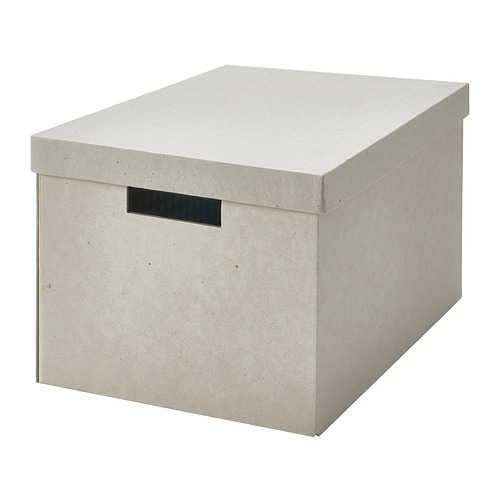 TJENA Storage box with lid, white, 9 ¾x13 ¾x7 ¾ - IKEA