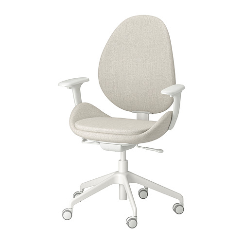 JÄRVFJÄLLET Office chair with armrests, Grann white - IKEA