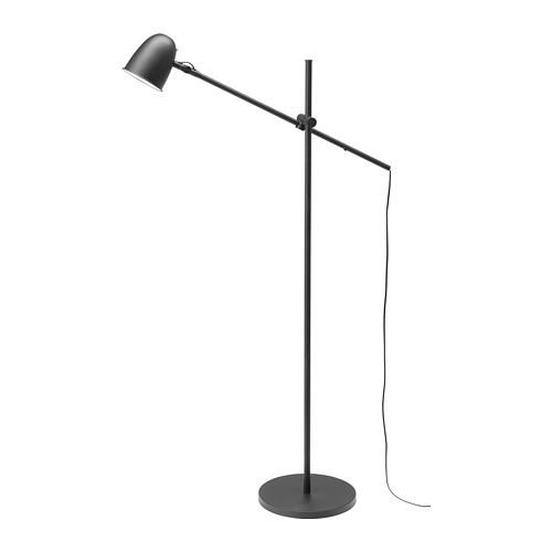 VÅGHÖJD LED floor lamp, dimmable black - IKEA