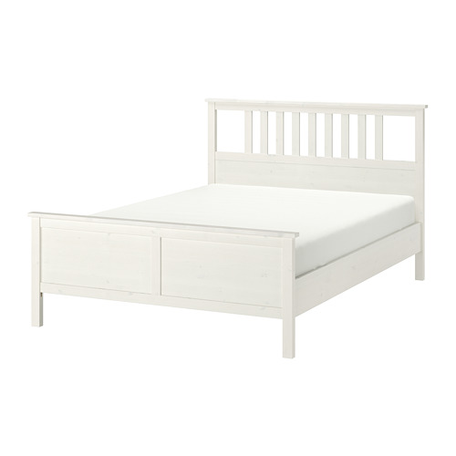 MANDAL Bed frame with drawers, birch/white, 120x200 cm