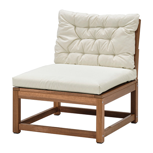 N MMAR easy chair outdoor light brown stained Kuddarna beige