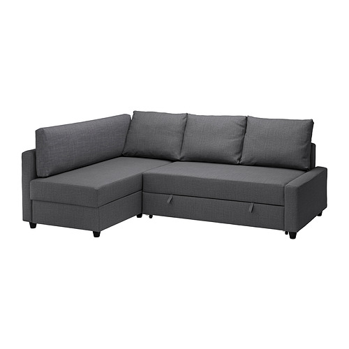 BÅRSLÖV 3-seat sleeper sofa with chaise, Tibbleby light gray-turquoise -  IKEA