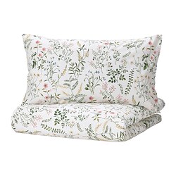 ikea red and white floral duvet