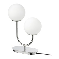 IKEA UPPVIND Table Lamp Nickel-Plated/White47 cm 004.377.04 *BRAND NEW* 