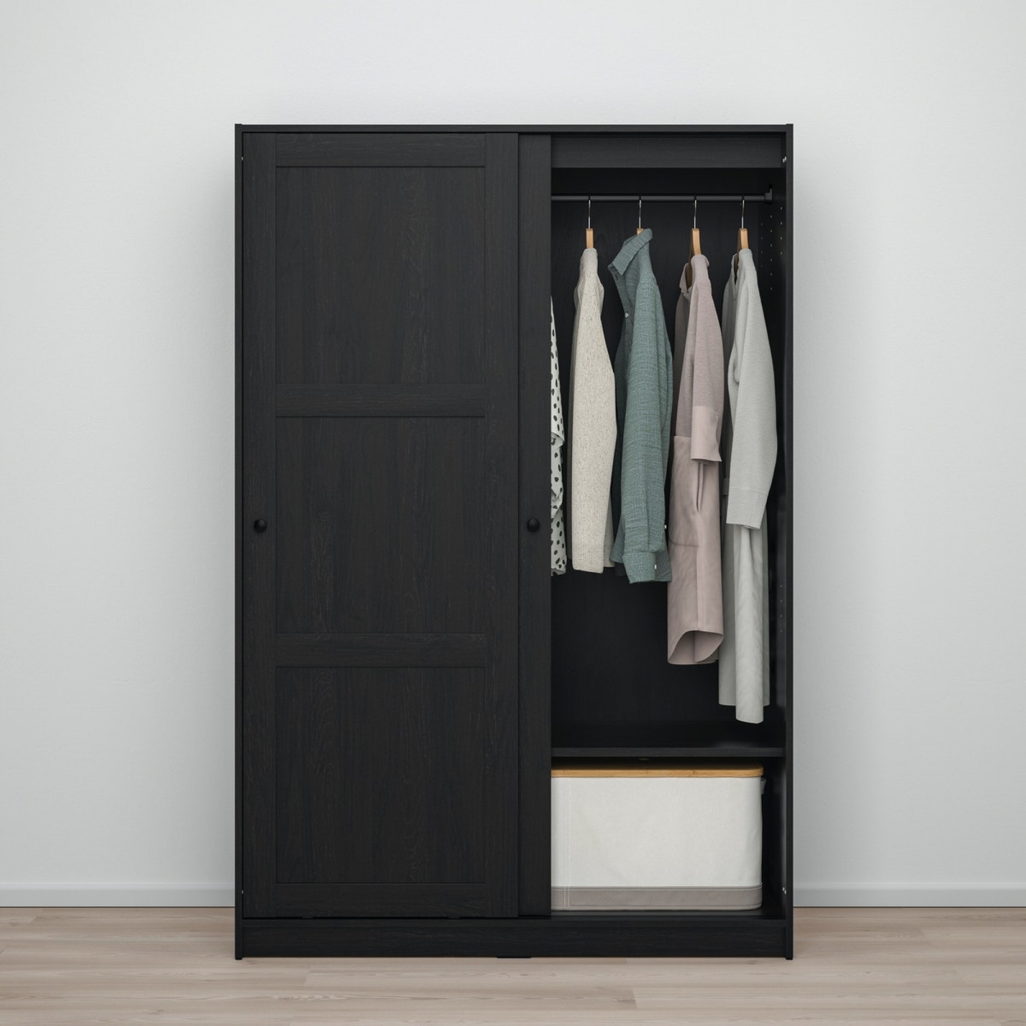 RAKKESTAD wardrobe  with sliding doors black brown IKEA  